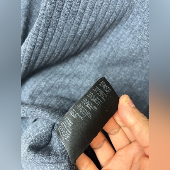 - Maeve By Anthropologie Gray Ribbed Long Sleeve Top - Picture 4 of 6